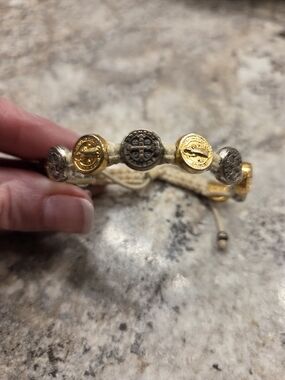 Benedictine Blessing Cord Bracelet in Cream